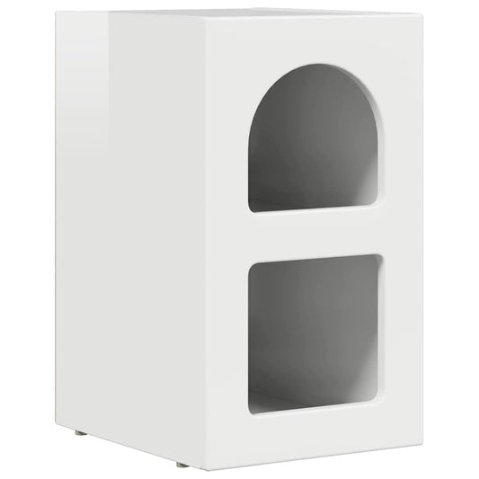 Bedside Table ELST High Gloss White 29.5 x 33.5 x 50 cm