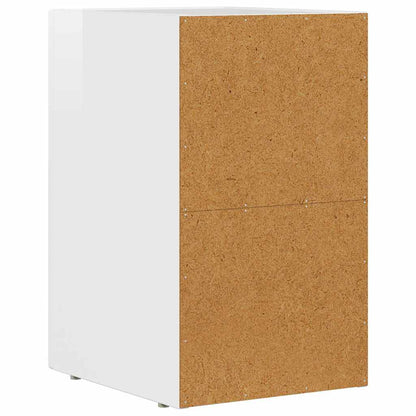 Bedside Table High Gloss White 29.5 x 33.5 x 50 cm