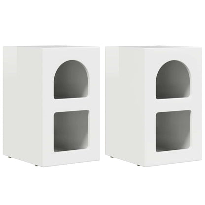 Bedside Table 2 pcs High Gloss White 29.5 x 33.5 x 50 cm