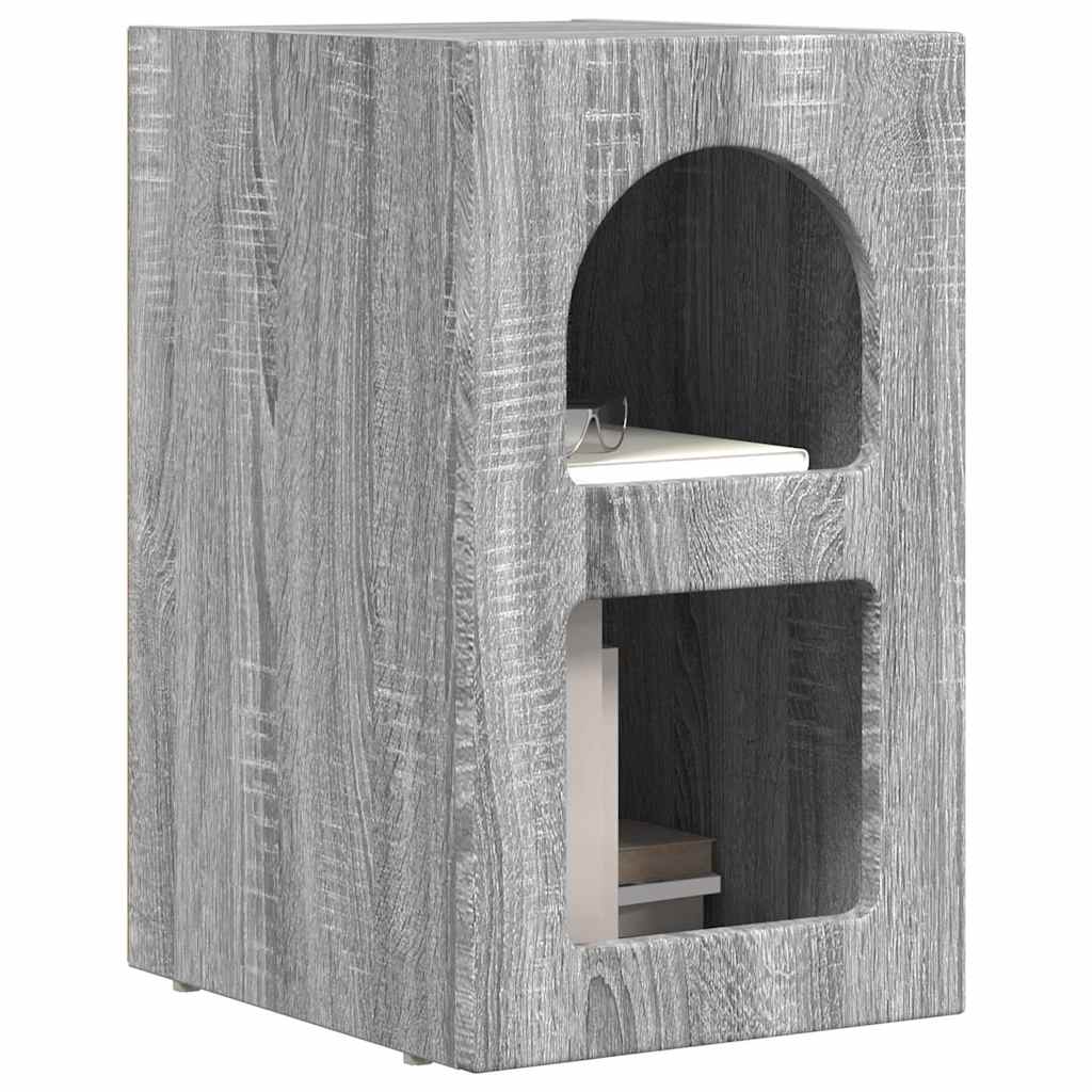 Bedside Table Grey Sonoma 29.5 x 33.5 x 50 cm Engineered Wood