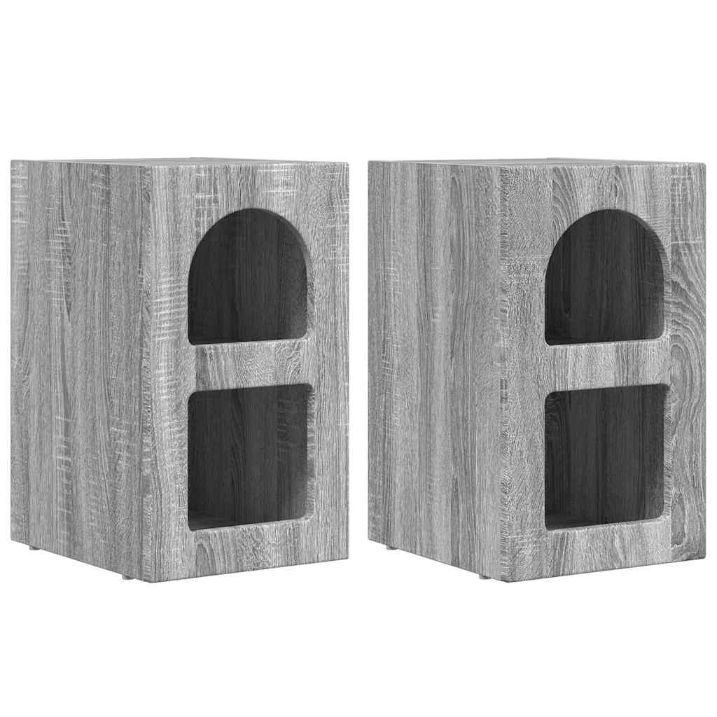 Bedside Table 2 pcs Grey Sonoma 29.5 x 33.5 x 50 cm