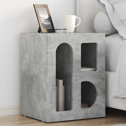 Bedside Table Concrete Grey 40 x 35 x 50 cm Engineered Wood