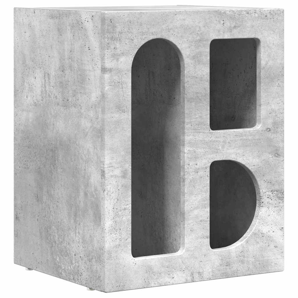 Bedside Table Concrete Grey 40 x 35 x 50 cm Engineered Wood