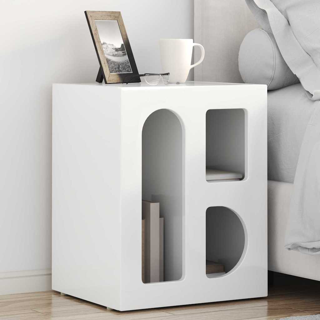 Bedside Table 2 pcs High Gloss White 40 x 35 x 50 cm