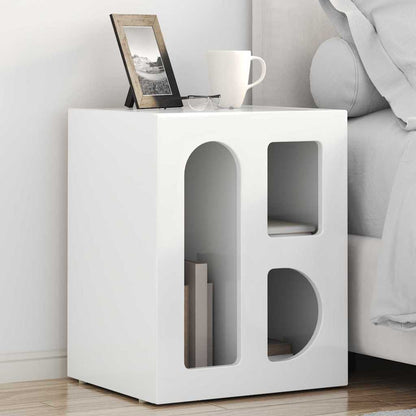 Bedside Table 2 pcs High Gloss White 40 x 35 x 50 cm