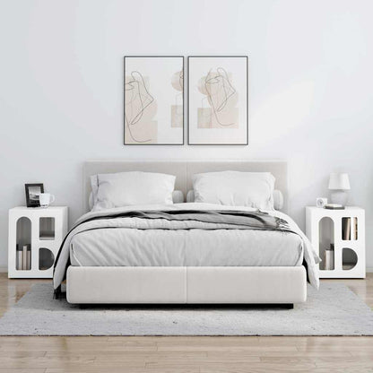 Bedside Table 2 pcs High Gloss White 40 x 35 x 50 cm