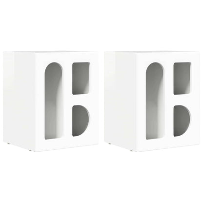 Bedside Table 2 pcs High Gloss White 40 x 35 x 50 cm