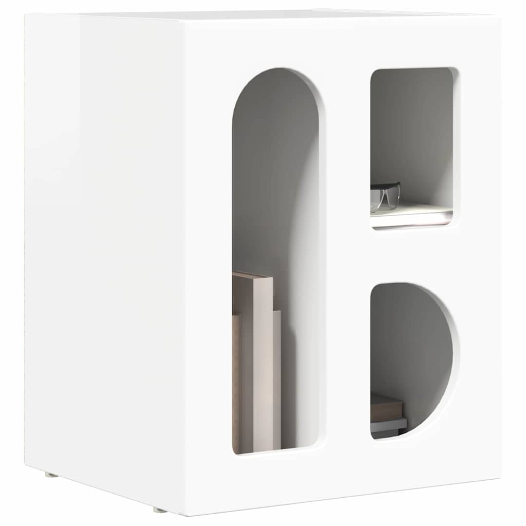 Bedside Table 2 pcs High Gloss White 40 x 35 x 50 cm