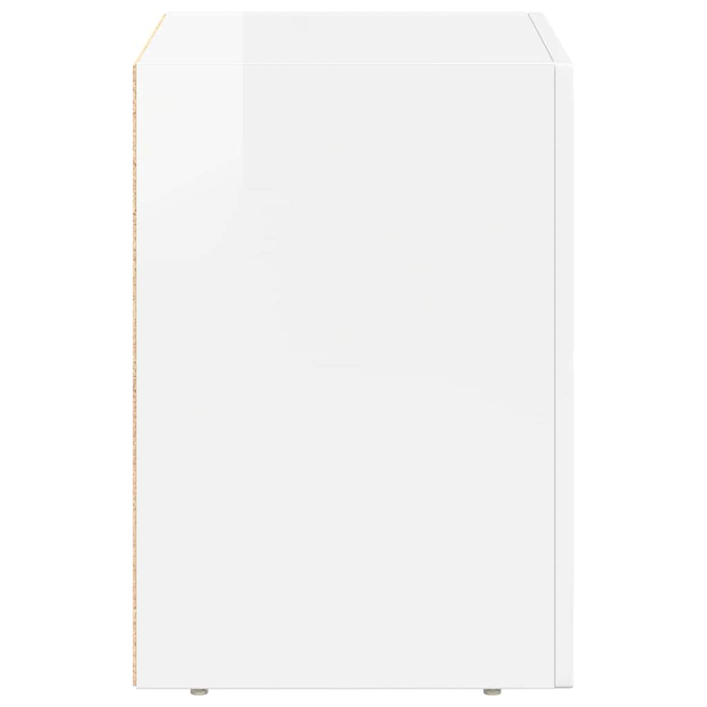 Bedside Table 2 pcs High Gloss White 40 x 35 x 50 cm