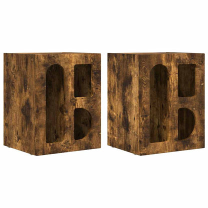 Bedside Table 2 pcs Smoked Oak 40 x 35 x 50 cm Engineered Wood