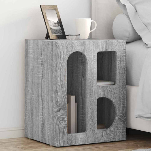 Bedside Table ELST 2 pcs Grey Sonoma 40 x 35 x 50 cm