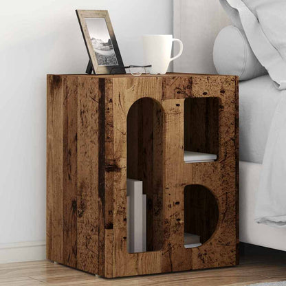 Bedside Table Old Wood 40 x 35 x 50 cm Engineered Wood