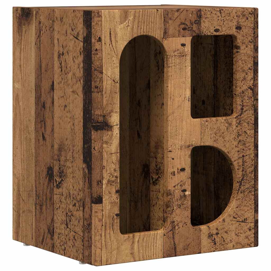 Bedside Table Old Wood 40 x 35 x 50 cm Engineered Wood