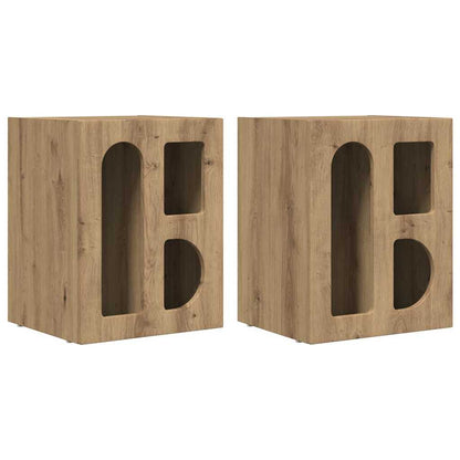 Bedside Table 2 pcs Artisan Oak 40 x 35 x 50 cm Engineered Wood