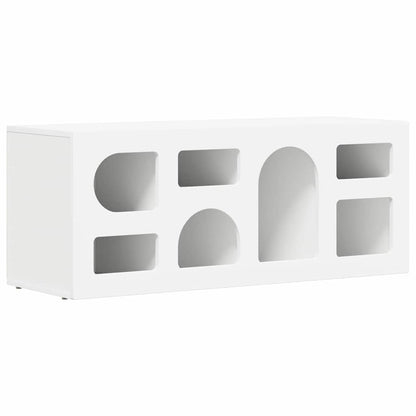 TV Cabinet ELST 100 x 35 x 40 cm White Engineered Wood
