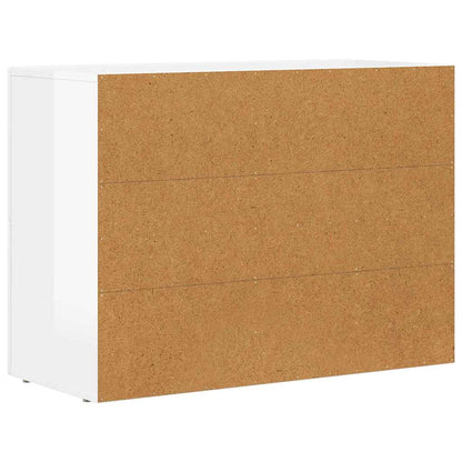 Sideboard High Gloss White 80.5 x 35 x 59 cm Engineered Wood