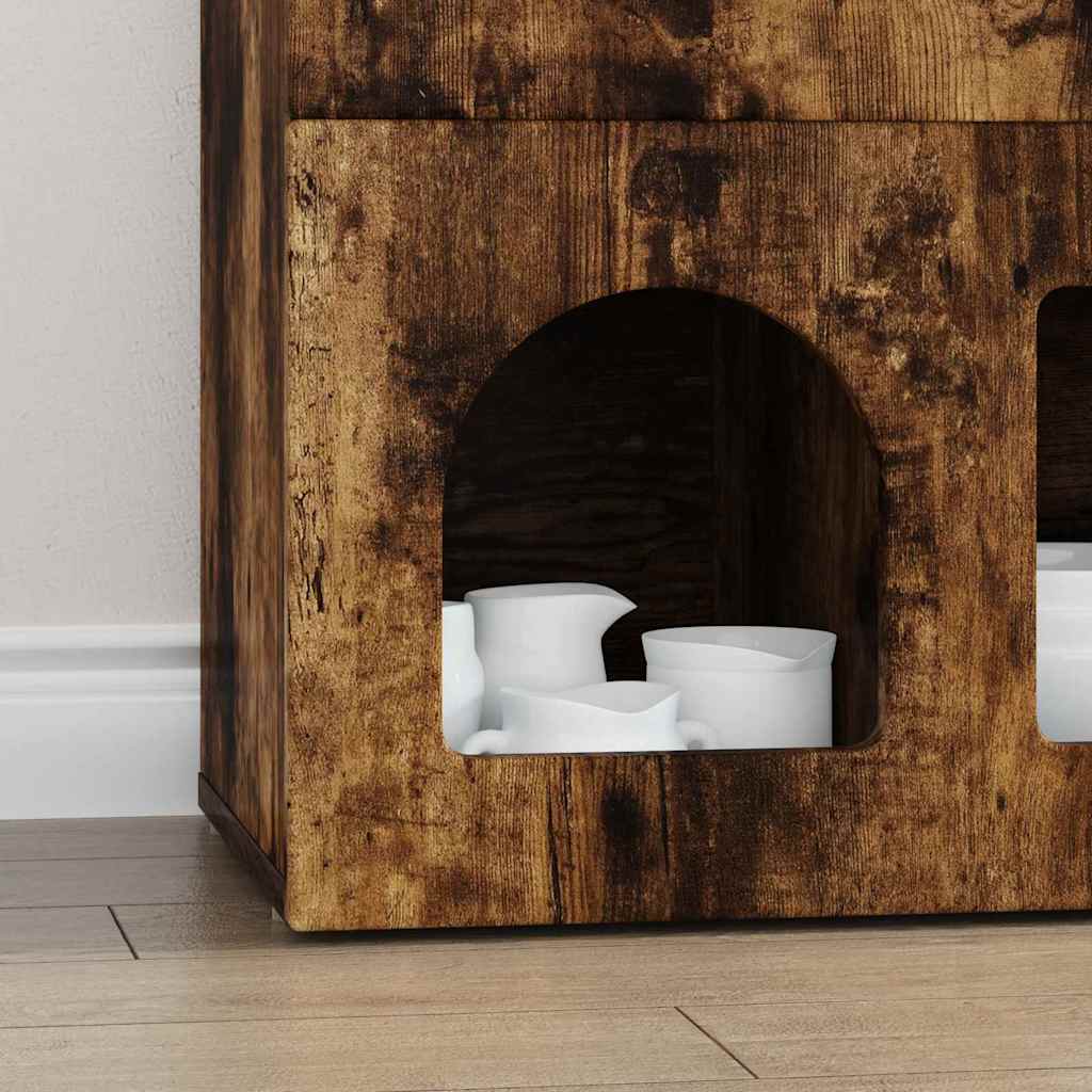 Sideboard Smoked Oak 80.5 x 35 x 59 cm Engineered Wood