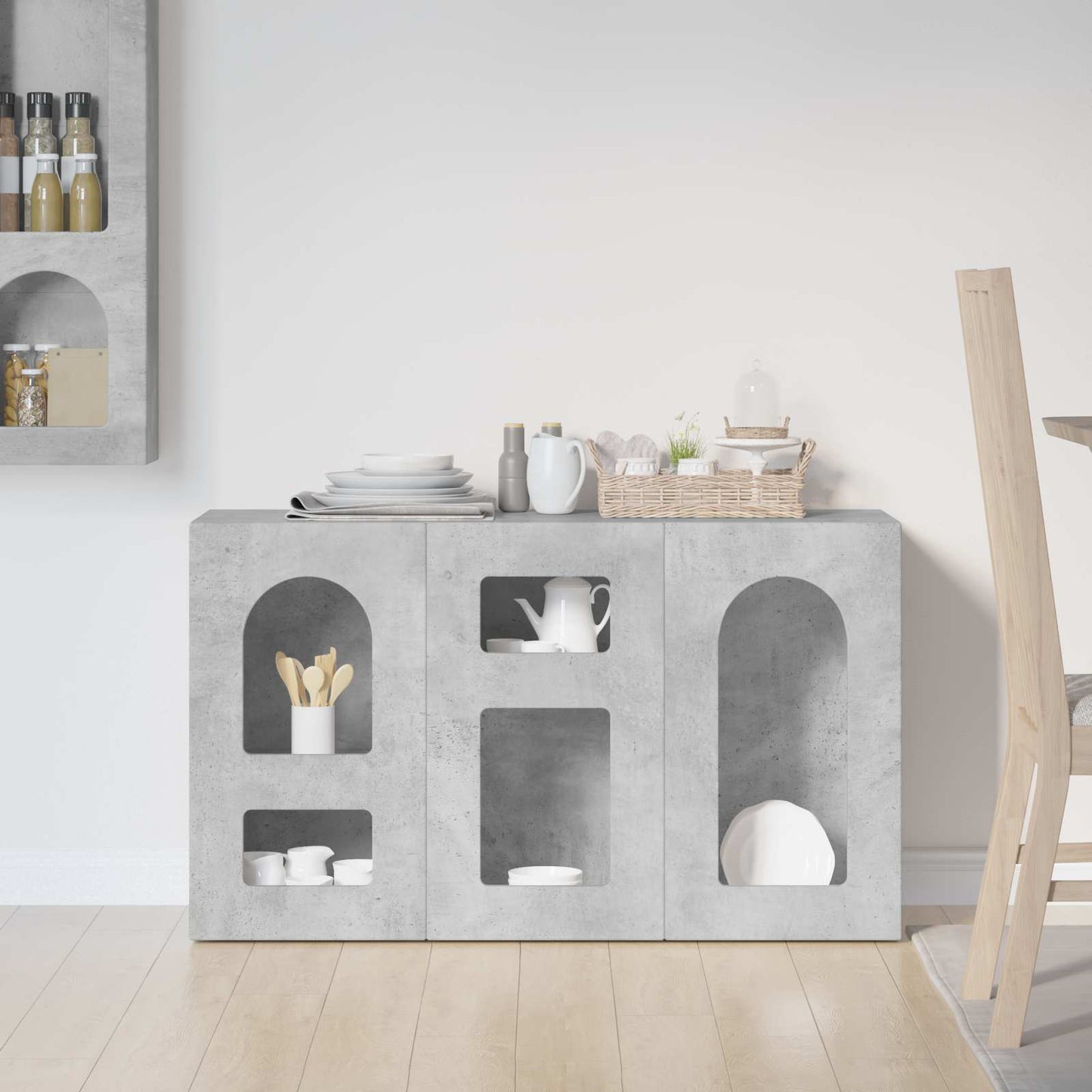 Sideboard ELST Concrete Grey 100 x 35 x 59 cm Engineered Wood