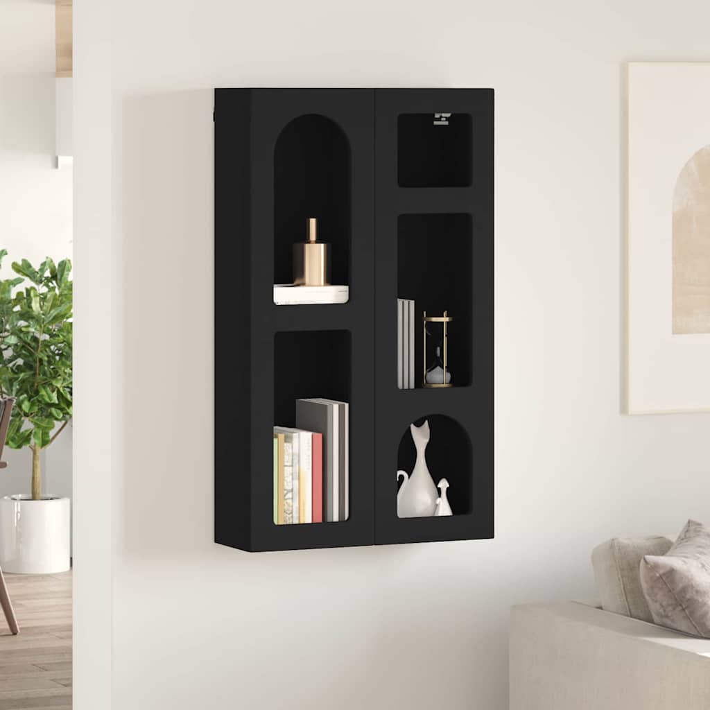 Hanging Cabinet ELST Black 59 x 20 x 100 cm Engineered Wood
