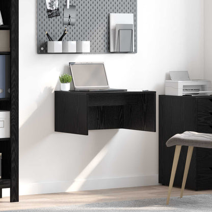 Wall-Mounted Desk Black Oak 60 x 45 x 30 cm Engineered Wood