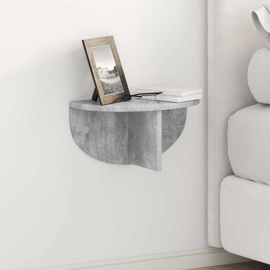 Wall Shelf Wall-Mounted Concrete Grey 38 x 19 x 19 cm