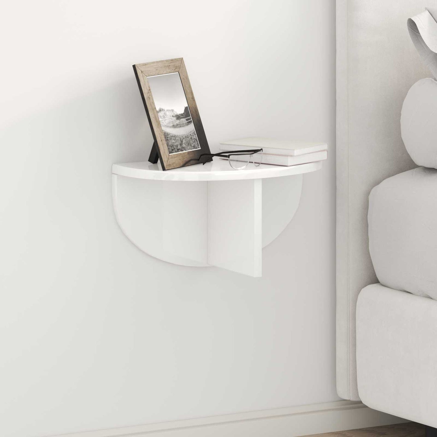 Wall Shelf High Gloss White 38 x 19 x 19 cm Engineered Wood