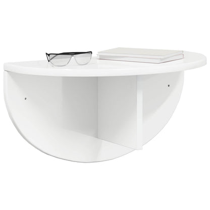 Wall Shelf High Gloss White 48 x 24 x 24 cm Engineered Wood