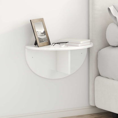 Wall Shelf Wall-mounted 2 pcs High Gloss White 48 x 24 x 24 cm