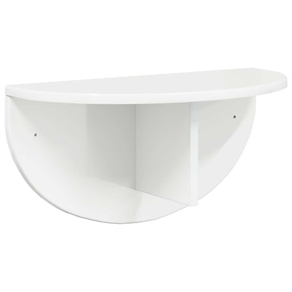Wall Shelf Wall-mounted 2 pcs High Gloss White 48 x 24 x 24 cm