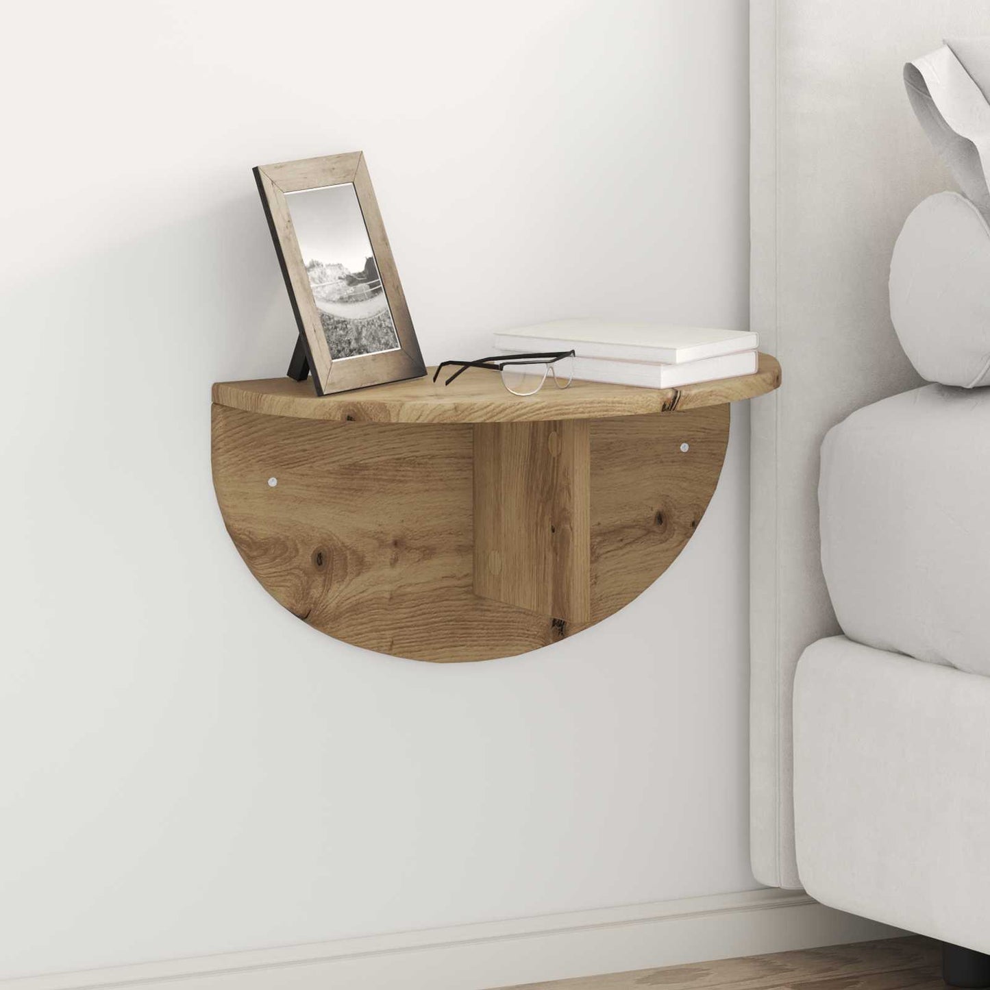 Wall Shelf Wall-Mounted 2 pcs Artisan Oak 48 x 24 x 24 cm