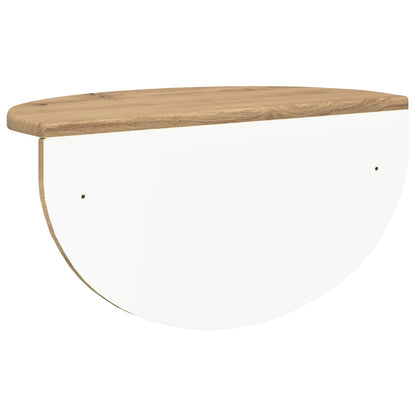 Wall Shelf Wall-Mounted 2 pcs Artisan Oak 48 x 24 x 24 cm