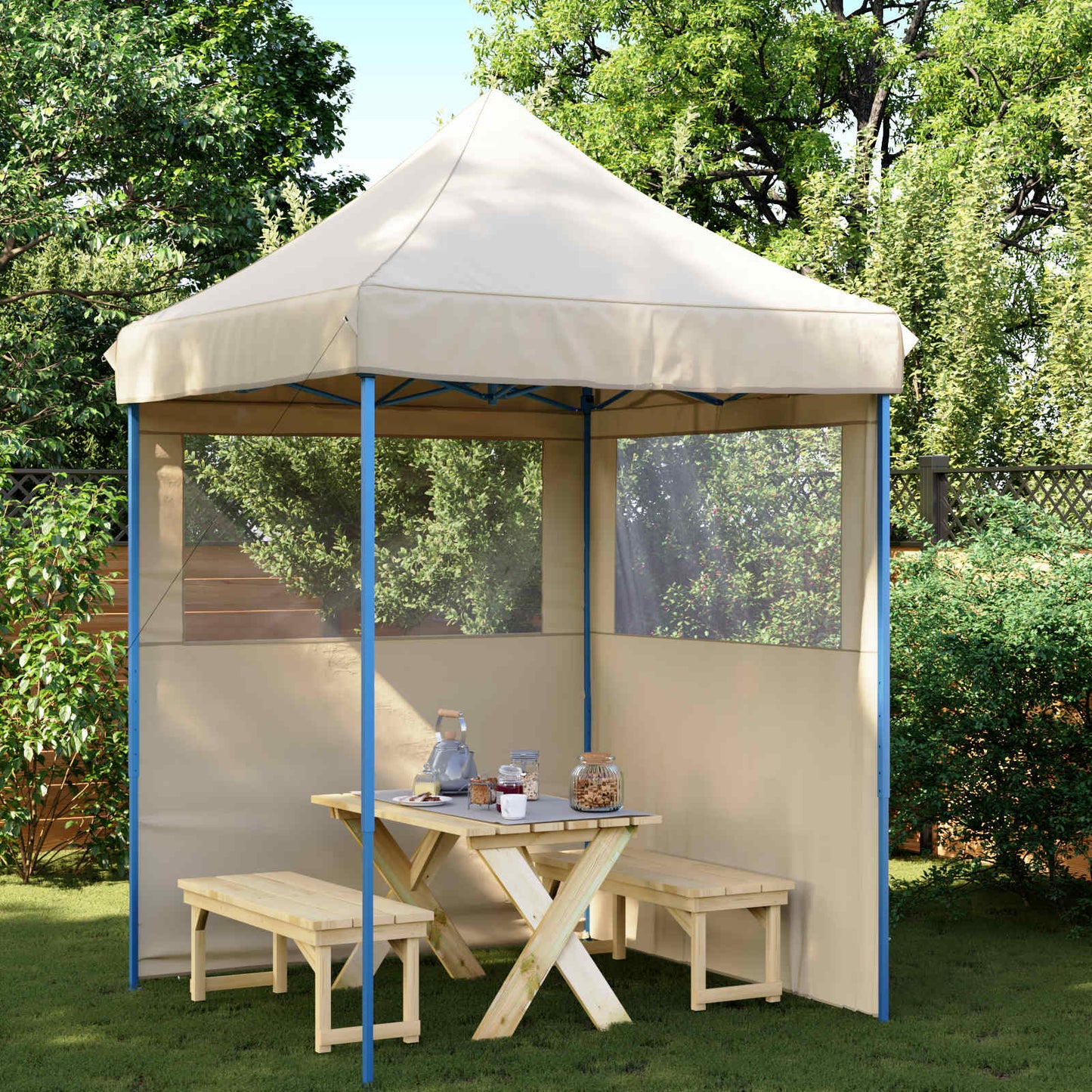 Party Tent Folding Beige 200 x 200 x 306 cm Oxford Fabric