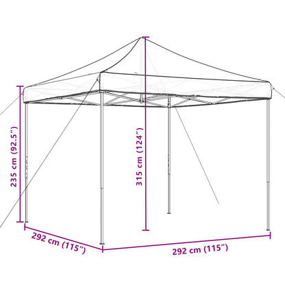 Party Tent Folding Brown 292 x 292 x 315 cm Oxford Fabric