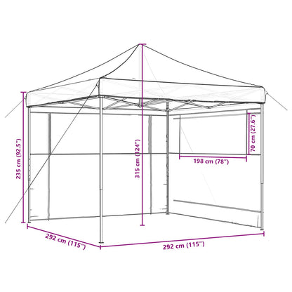 Party Tent Folding Burgundy 292 x 292 x 315 cm Oxford Fabric