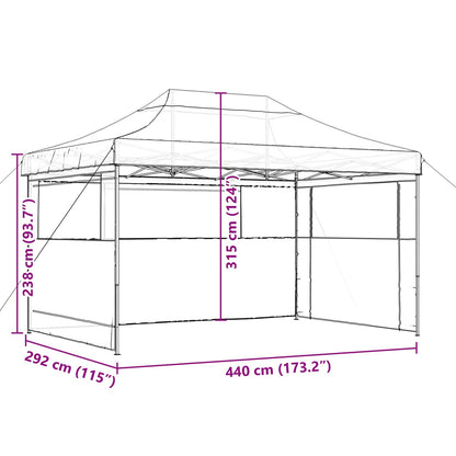 Party Tent Folding Taupe 292 x 440 x 315 cm Oxford Fabric