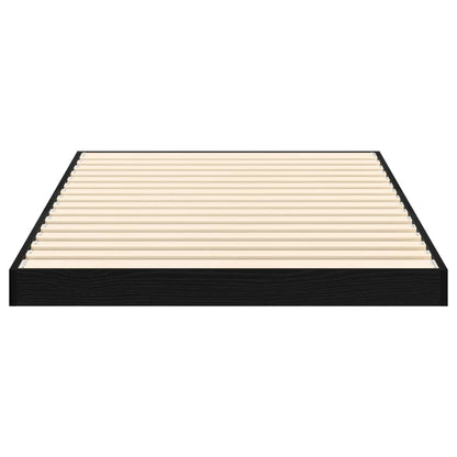 Floor Bed Frame Black Oak 75 x 190 cm Engineered Wood
