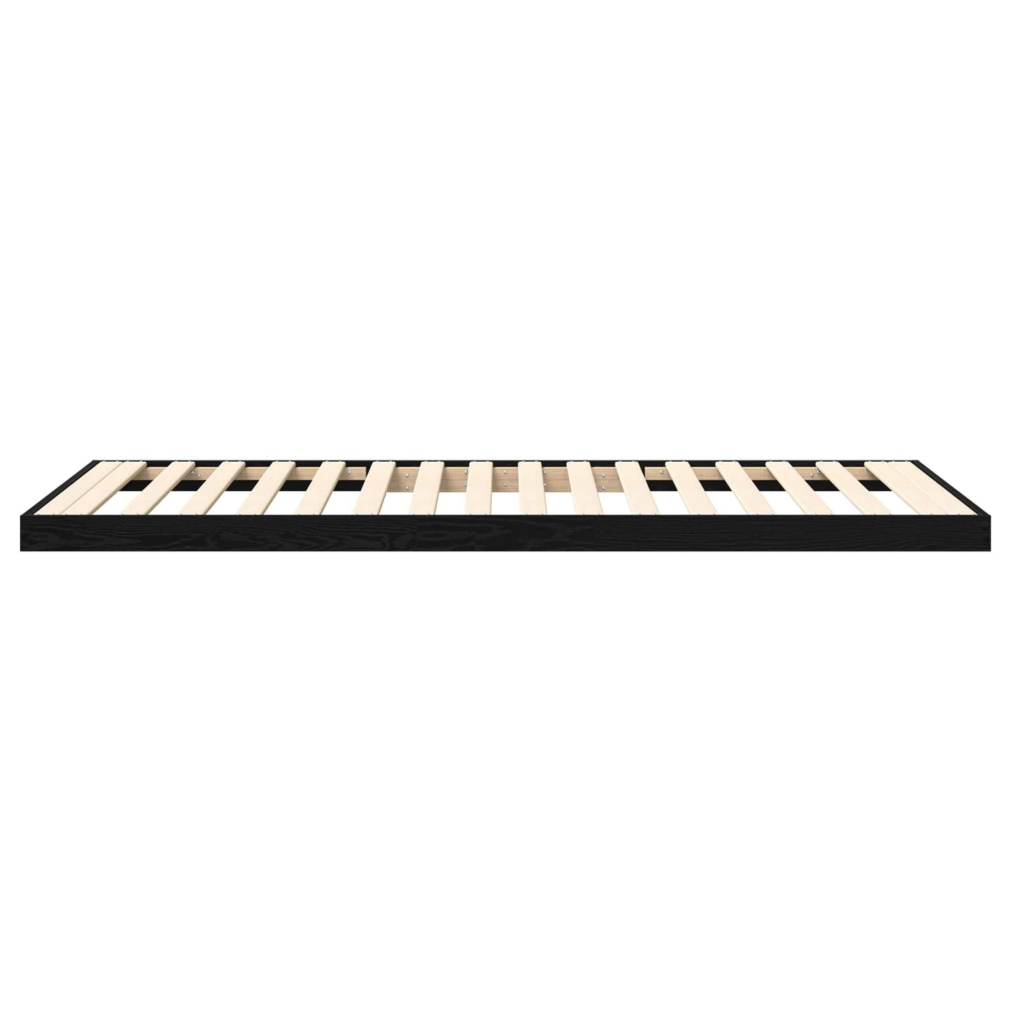 Floor Bed Frame Black Oak 75 x 190 cm Engineered Wood