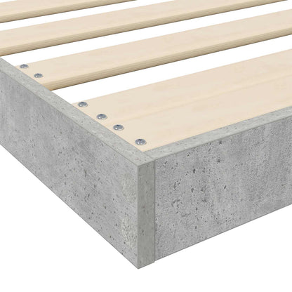 Floor Bed Frame Concrete Grey 75 x 190 cm Engineered Wood