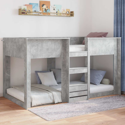 Floor Bed Frame Concrete Grey 75 x 190 cm Engineered Wood