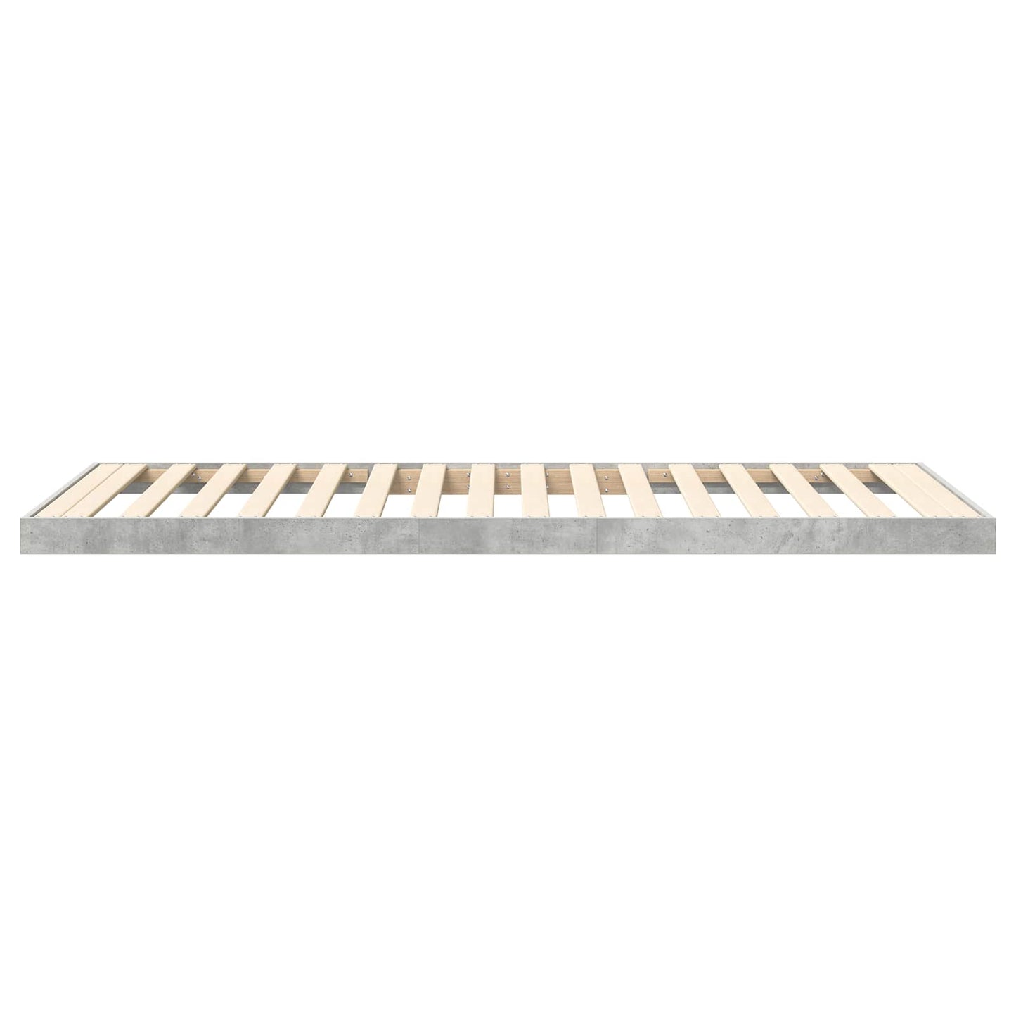 Floor Bed Frame Concrete Grey 75 x 190 cm Engineered Wood