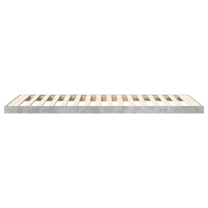 Floor Bed Frame Concrete Grey 75 x 190 cm Engineered Wood