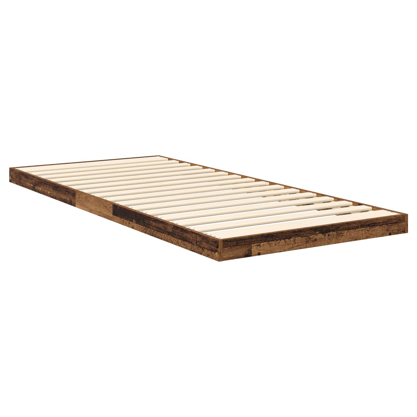 Floor Bed Frame Old Wood 75 x 190 cm Engineered Wood