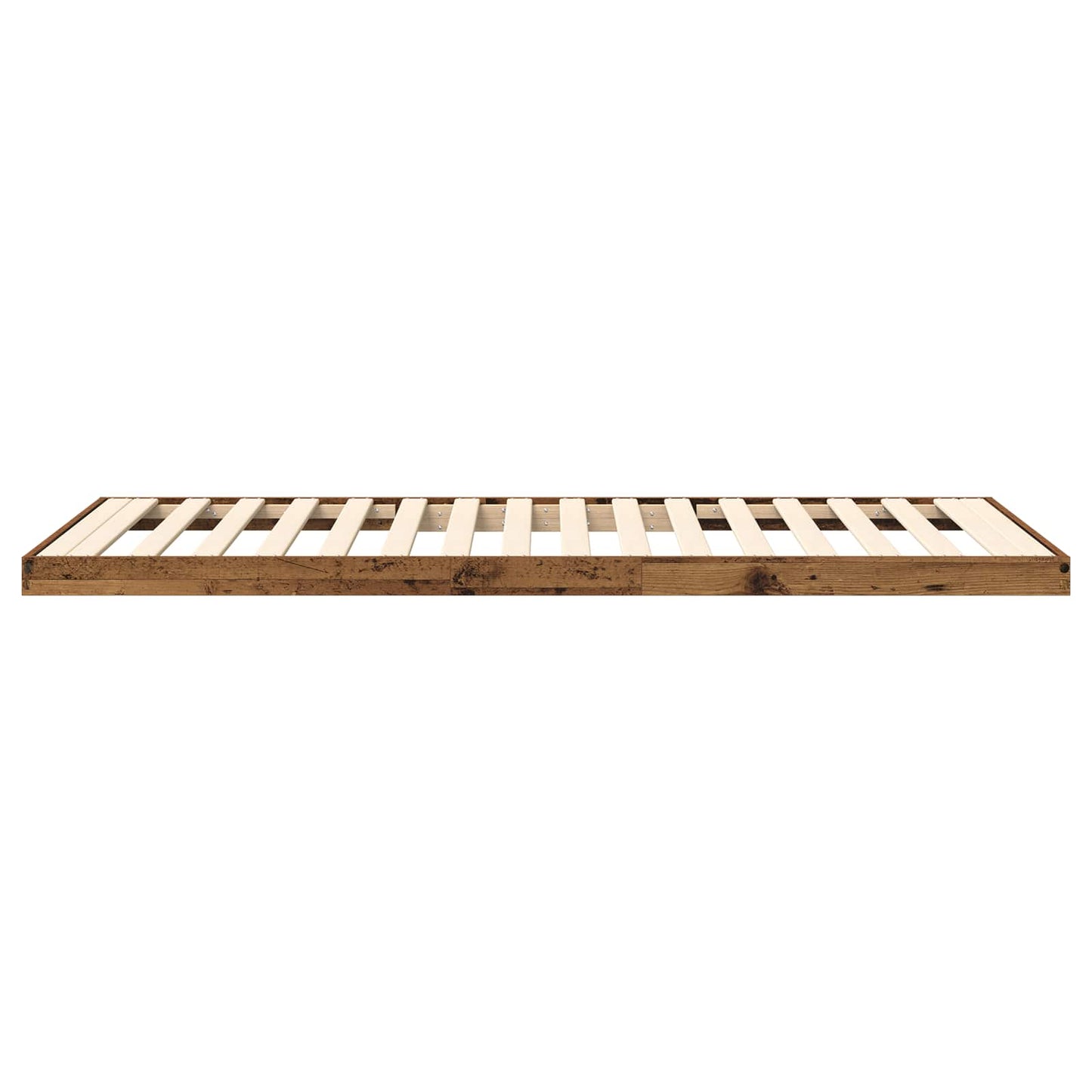 Floor Bed Frame Old Wood 75 x 190 cm Engineered Wood