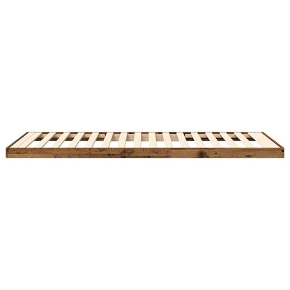 Floor Bed Frame Old Wood 75 x 190 cm Engineered Wood