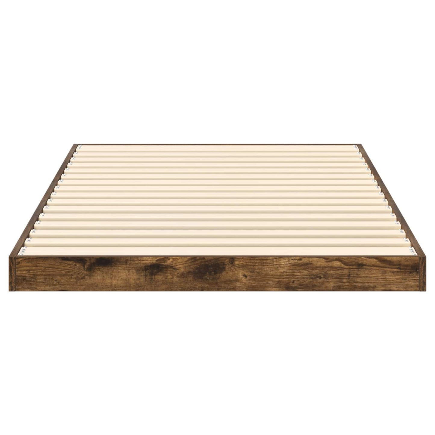 Floor Bed Frame Smoked Oak 90 x 190 cm Engineered Wood