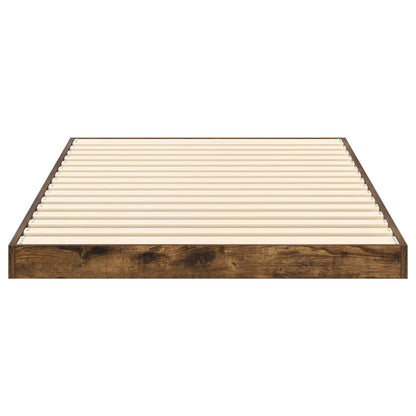 Floor Bed Frame Smoked Oak 90 x 190 cm Engineered Wood