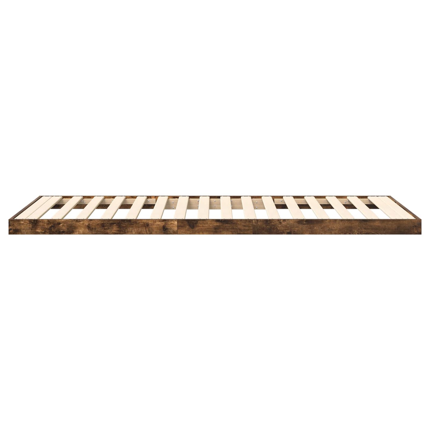 Floor Bed Frame Smoked Oak 90 x 190 cm Engineered Wood