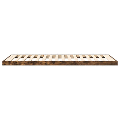 Floor Bed Frame Smoked Oak 90 x 190 cm Engineered Wood