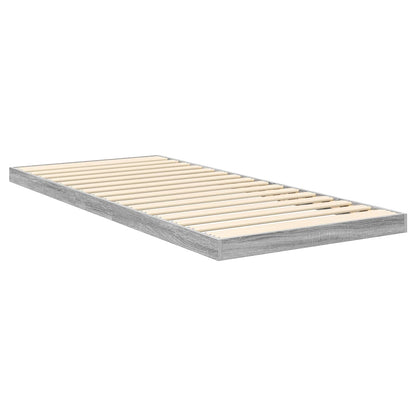 Floor Bed Frame Grey Sonoma 90 x 190 cm Engineered Wood
