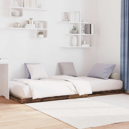 Floor Bed Frame Old Wood 90 x 190 cm Engineered Wood